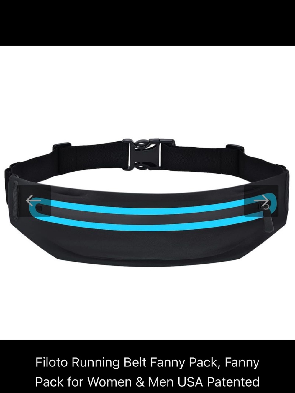 Black & Blue Running Unisex Belt Fanny Pack